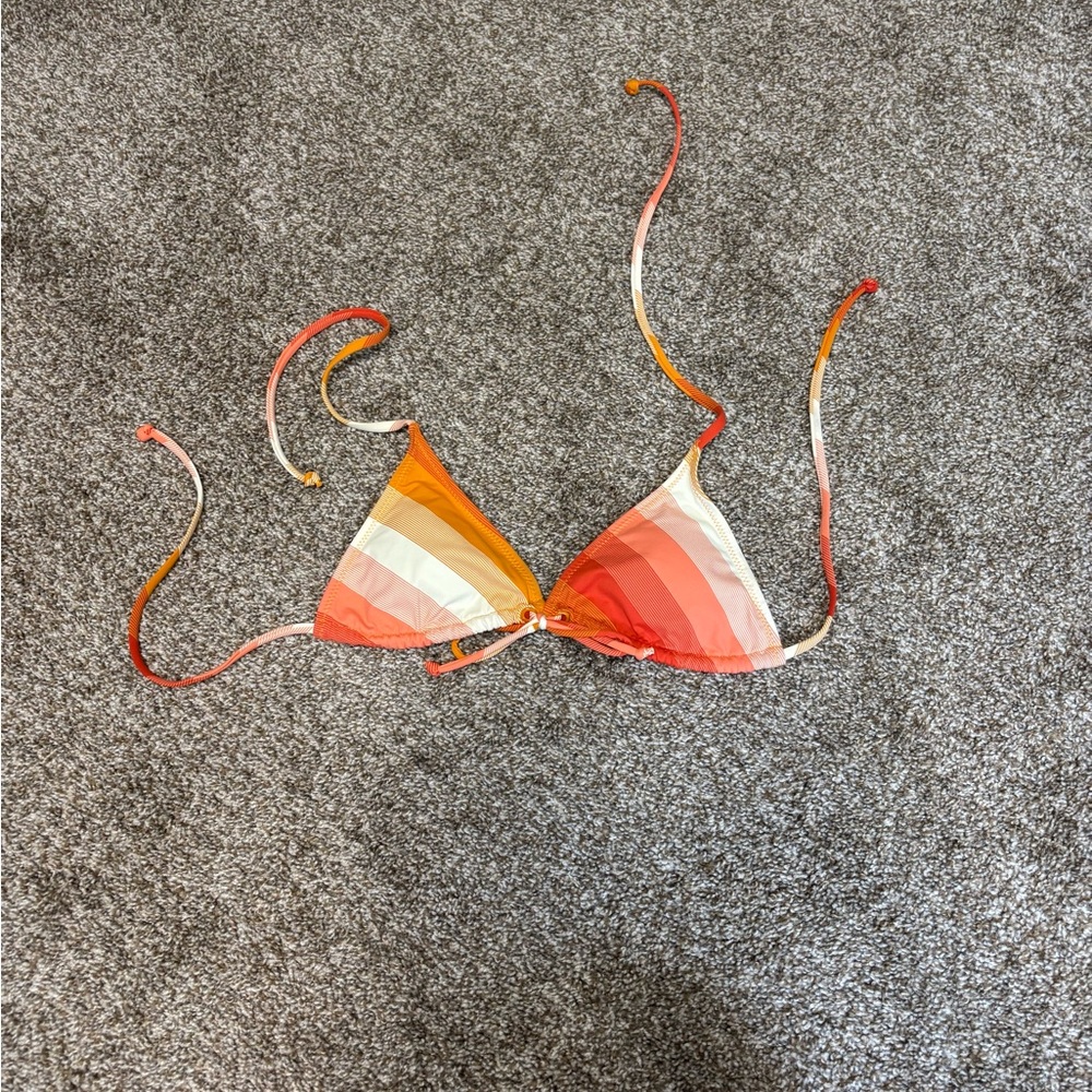 Old Navy Orange and Cream Bikini Top